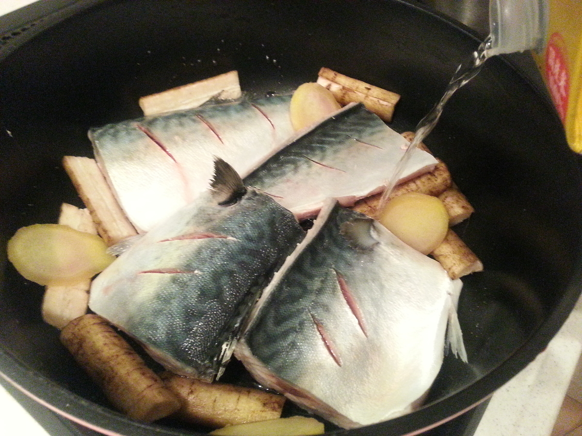 目分量の魚（鯖）の煮付け作り方