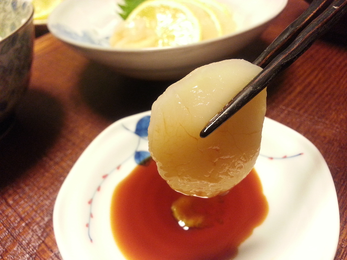 山内鮮魚店 活きホタテのお造り