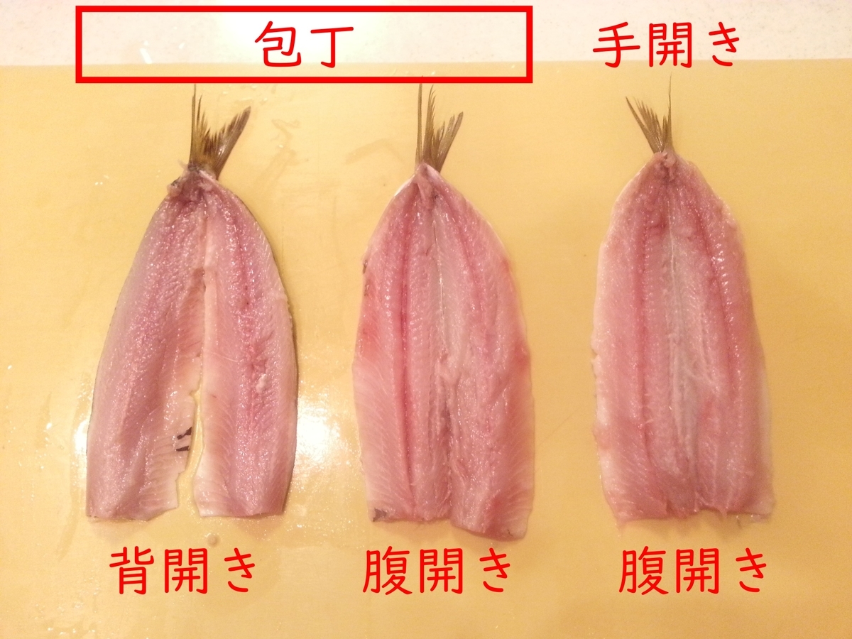 イワシ 背開き 腹開き 手開き 比較