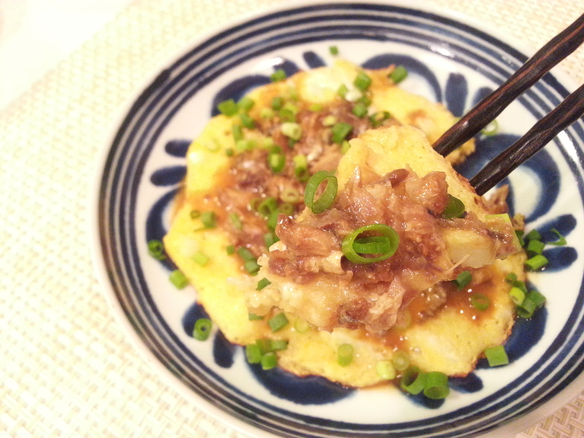 鯖の味噌煮缶を使った山芋鉄板の作り方セパレート