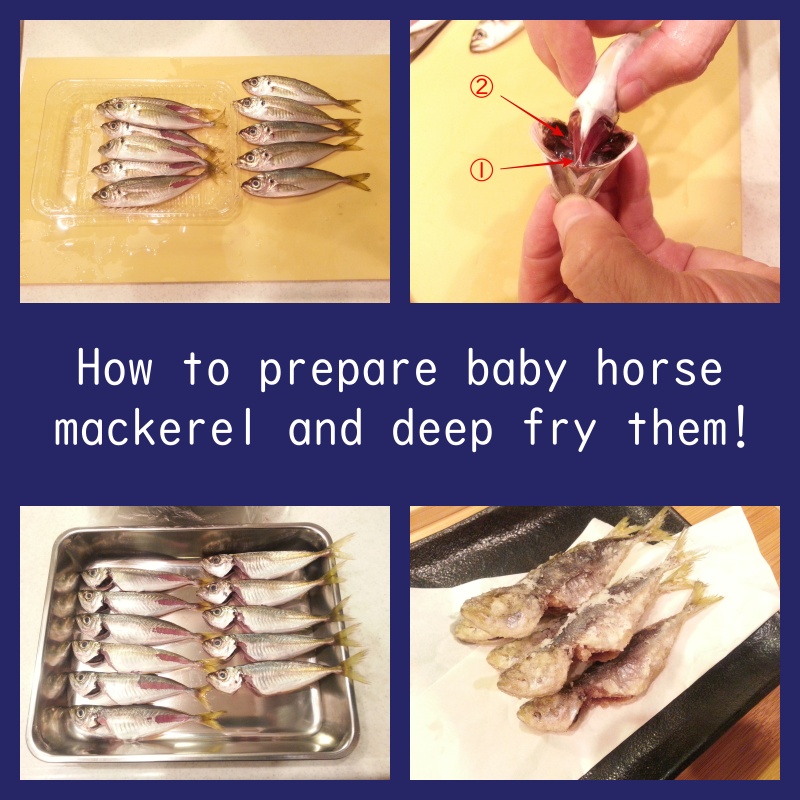How to prepare baby horse mackerel and deep fry them