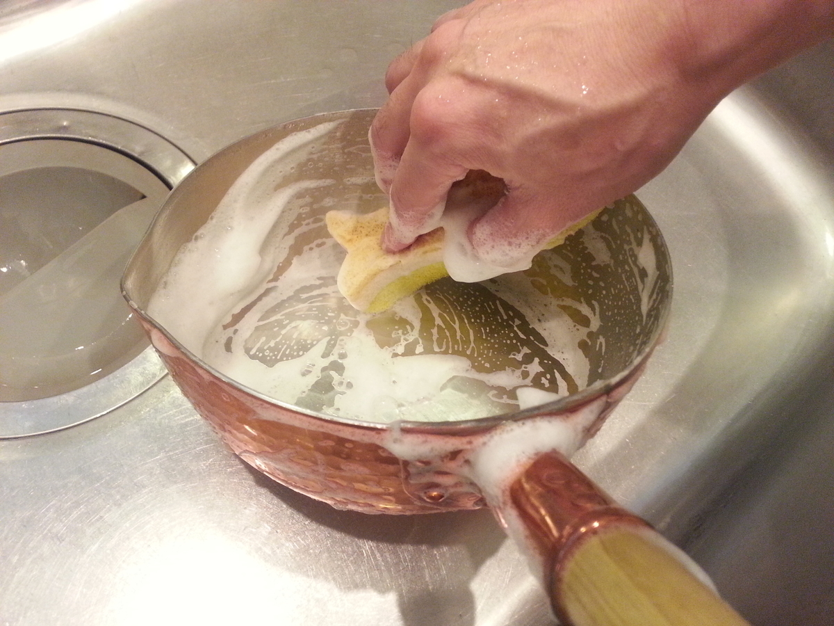 銅製 雪平鍋 使い始め 煮沸洗浄 重曹