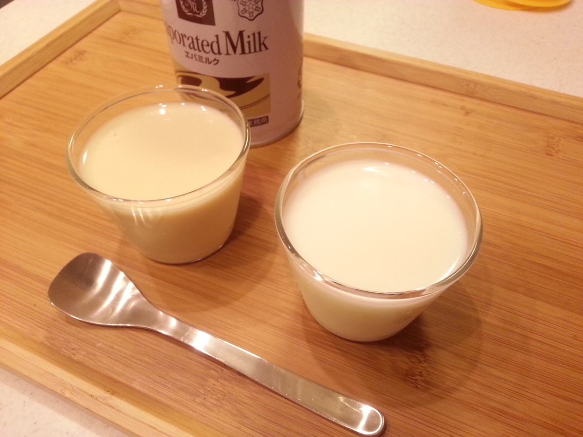 杏仁豆腐 エバミルクと牛乳の違い　味